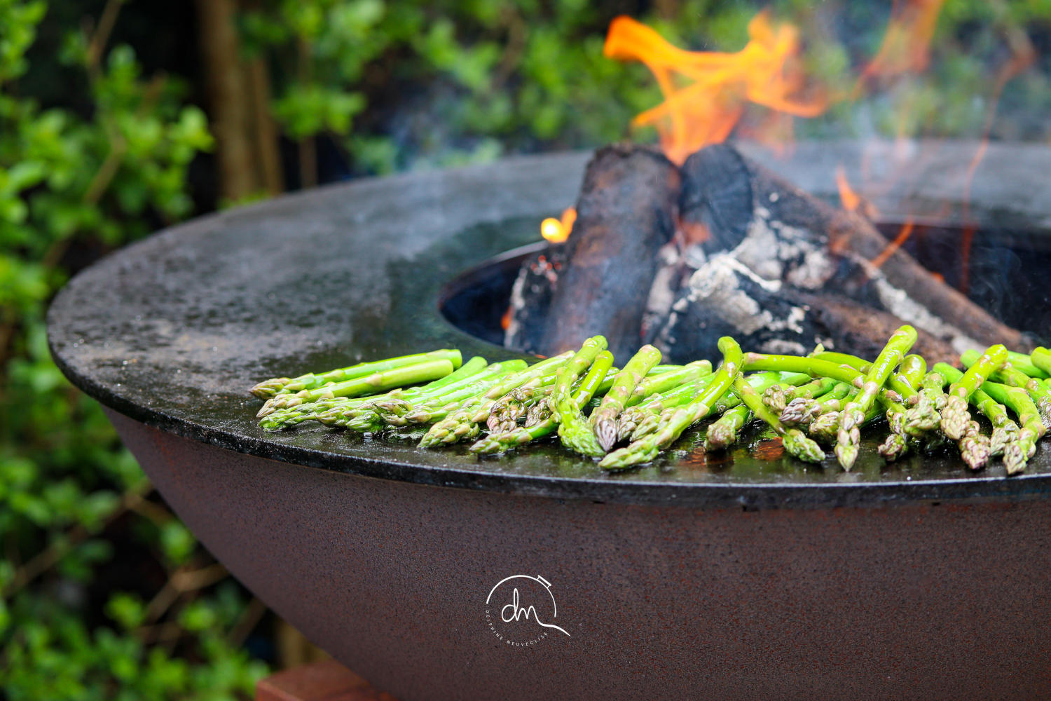 asperges grillées au brasero plancha