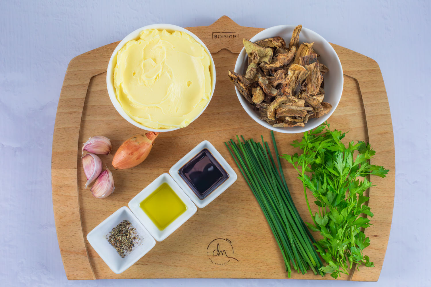 Ingredients pour le beurre aromatique